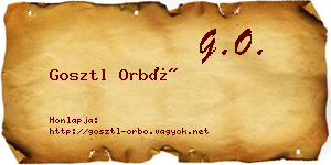 Gosztl Orbó névjegykártya